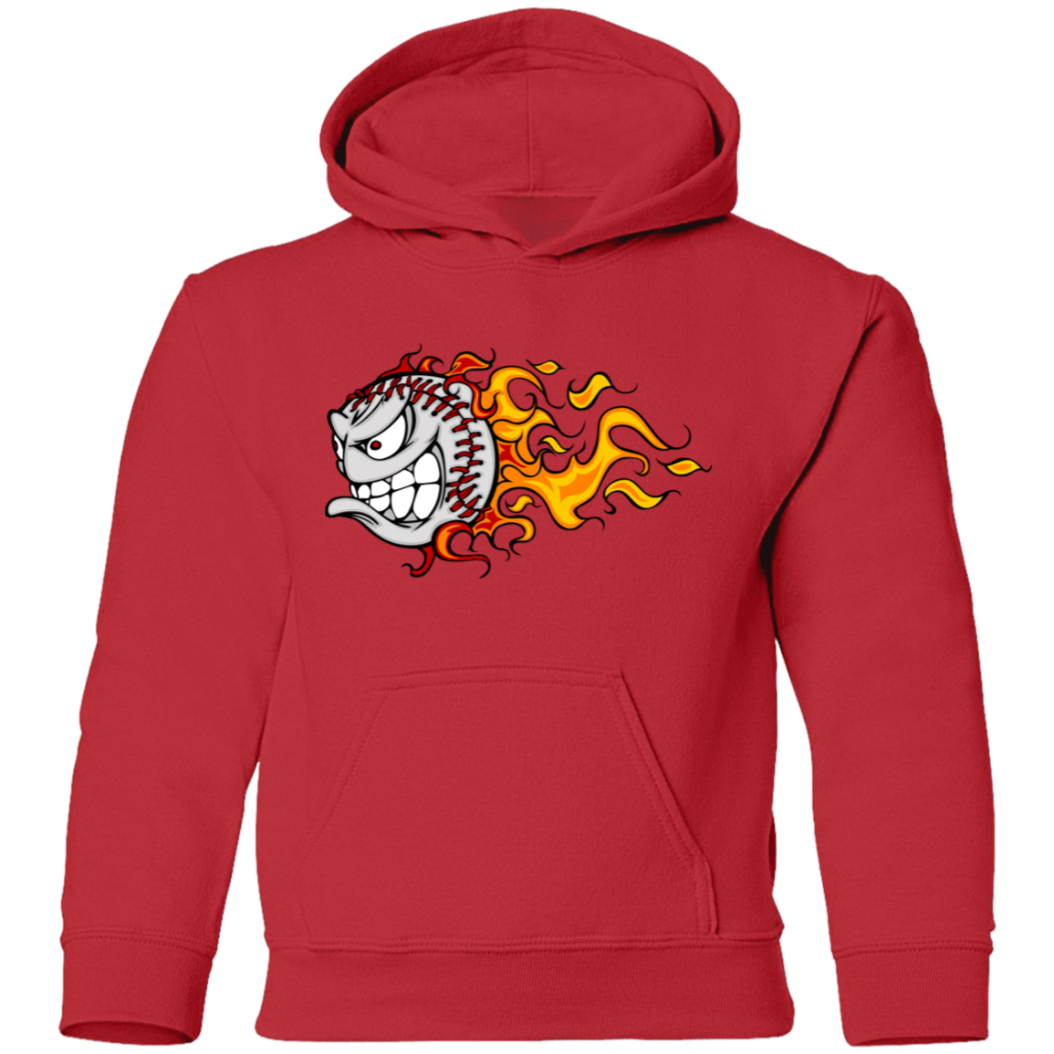 Baseball Fire Kids Hoodie