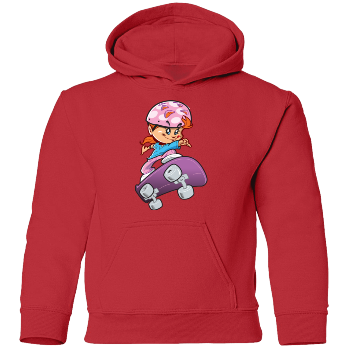 Skater Girl Cartoon Kids Hoodie