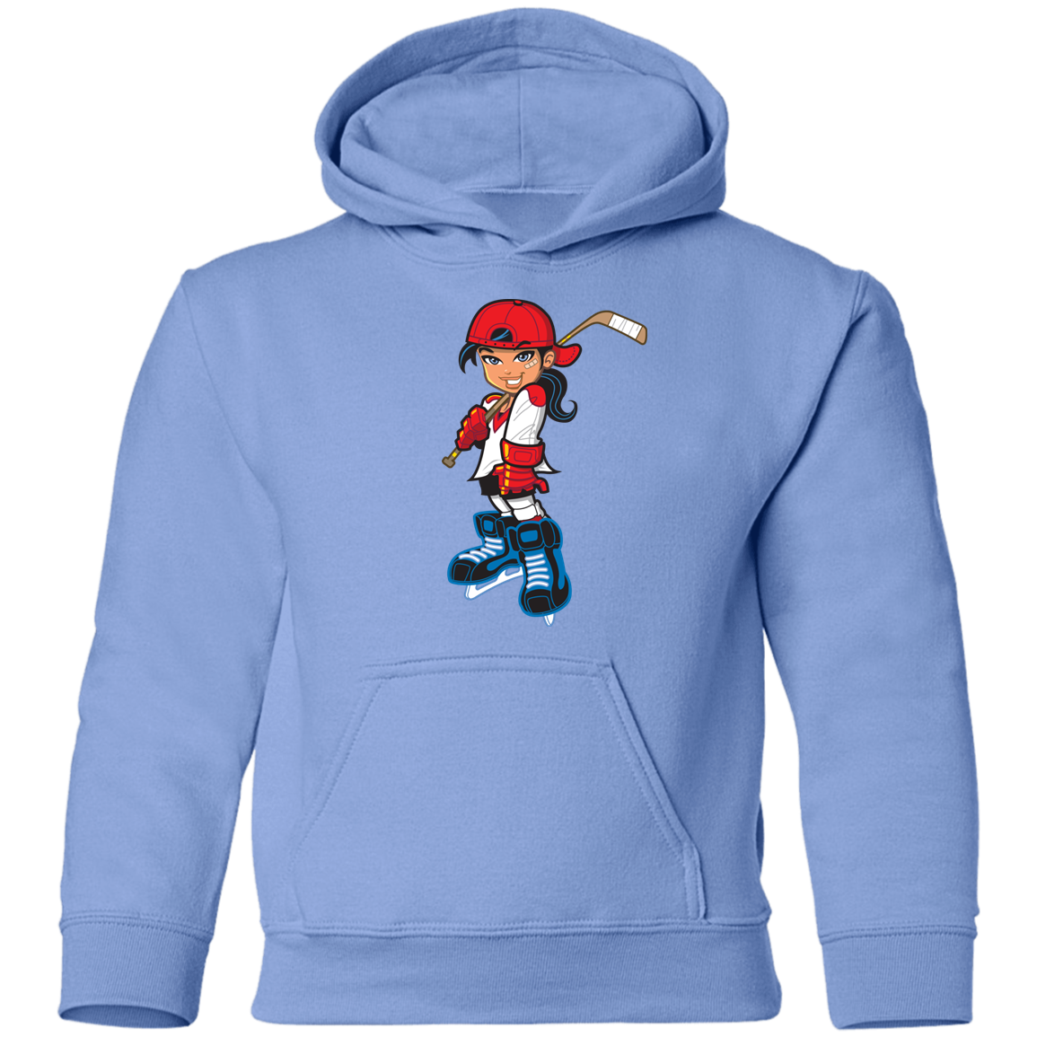 Hockey Girl Cartoon Kids Hoodie