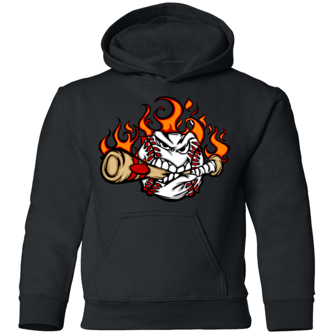 Baseball Biting Bat Kids Hoodie