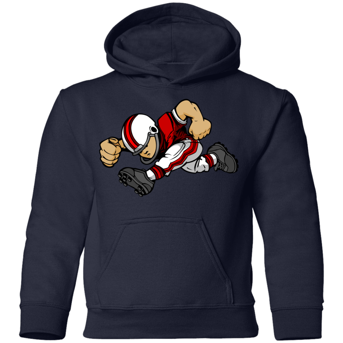 Football Player Cartoon Kids Hoodie