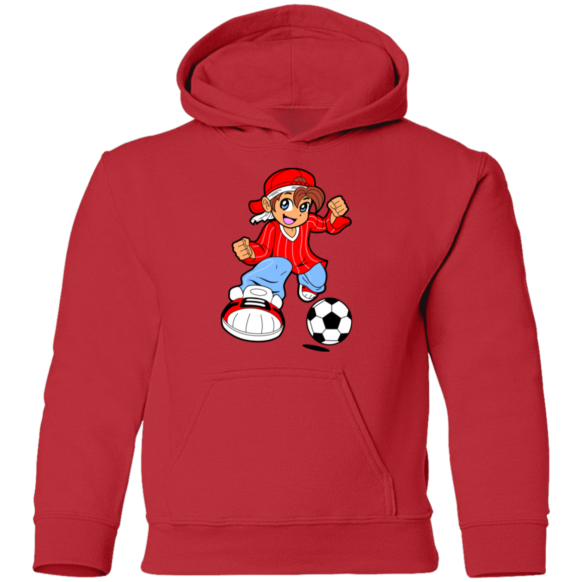 Soccer Boy Cartoon Kids Hoodie