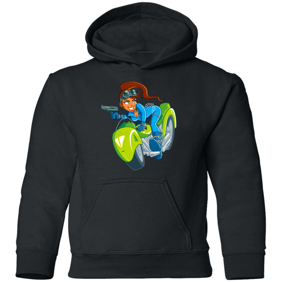 Motorcycle Girl Kids Hoodie