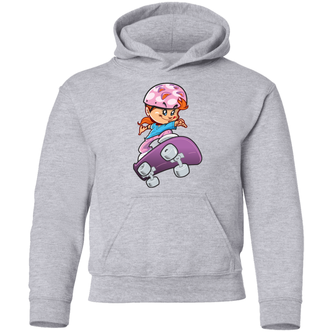 Skater Girl Cartoon Kids Hoodie