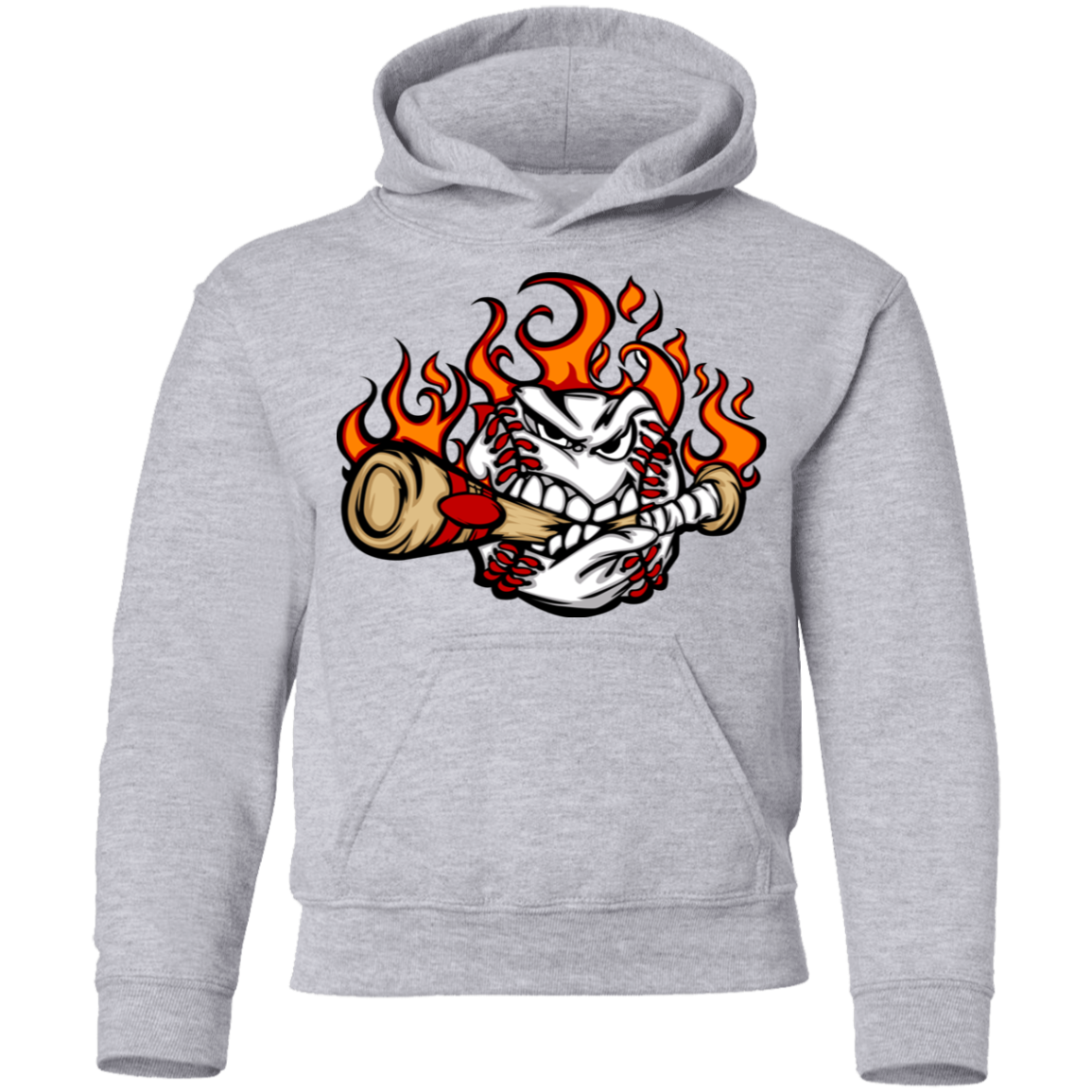 Baseball Biting Bat Kids Hoodie