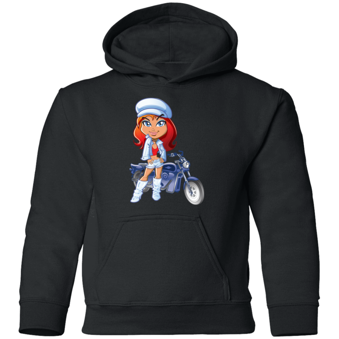 Motorcycle Girl Kids Hoodie