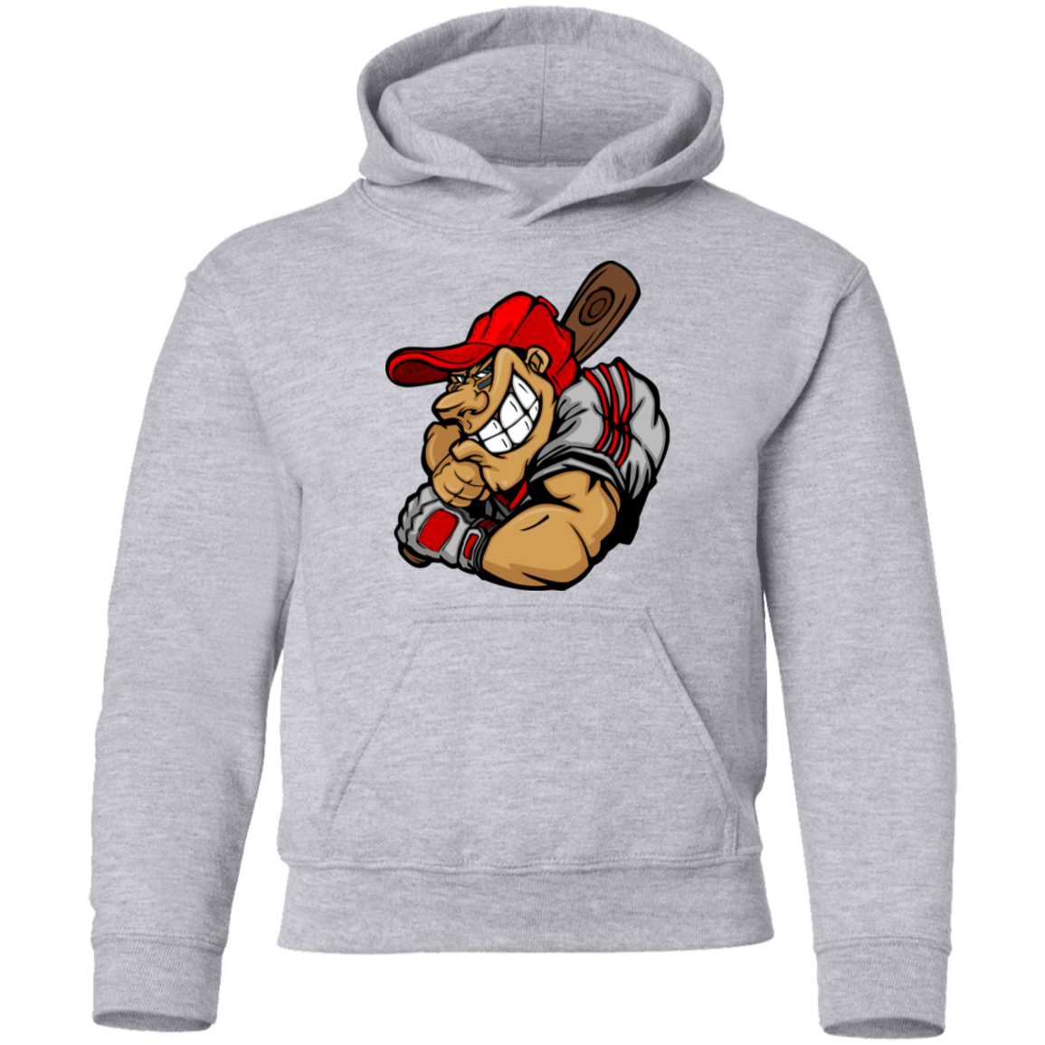 Baseball Player Cartoon Kids Hoodie