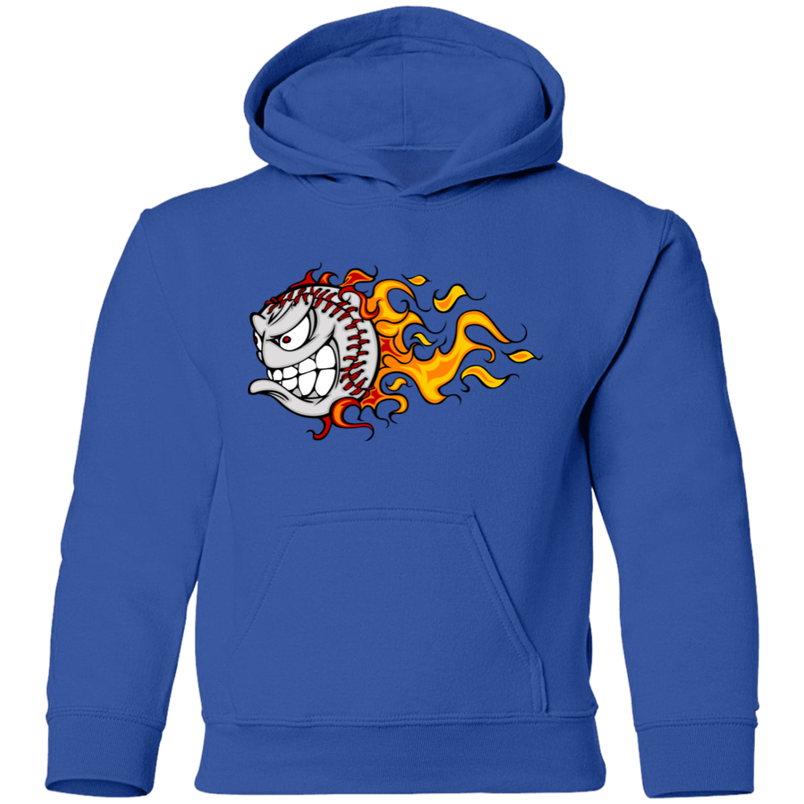Baseball Fire Kids Hoodie