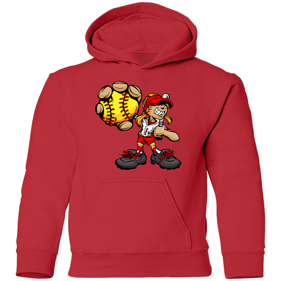 Softball Girl Kids Hoodie