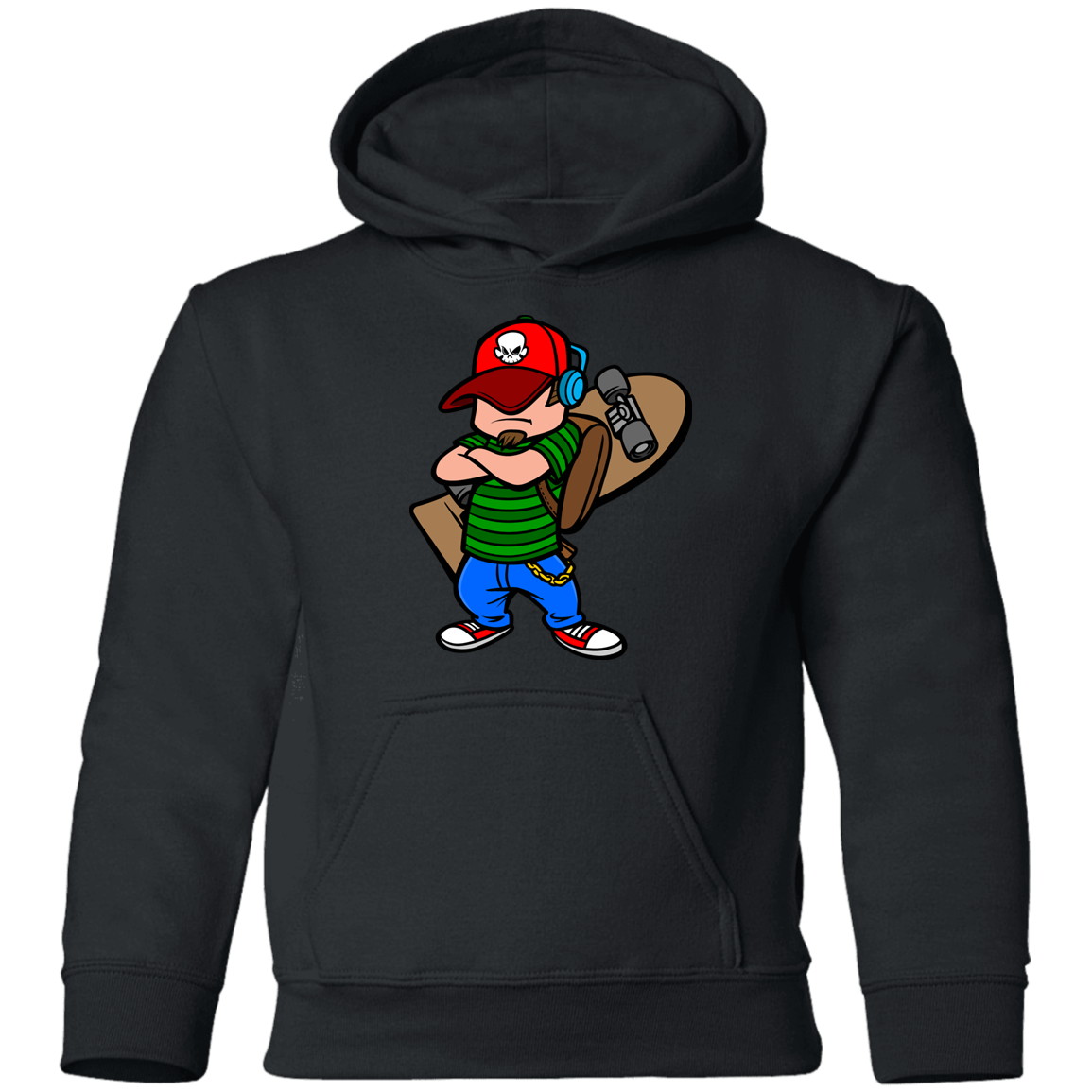 Skater Boy Cartoon Kids Hoodie