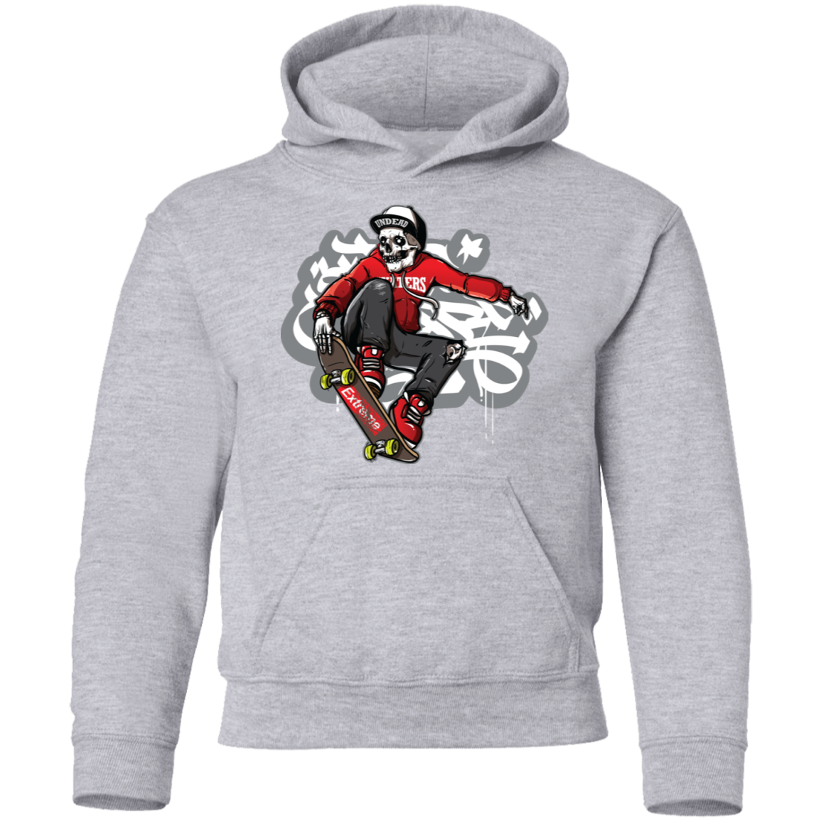 Skeleton Skater Kids Hoodie