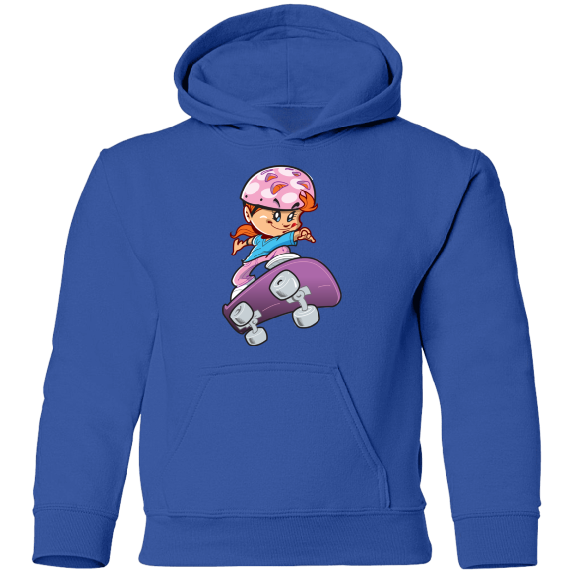 Skater Girl Cartoon Kids Hoodie