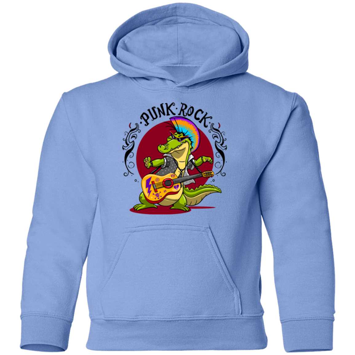 Punk Rock Star Alligator Kids Hoodie