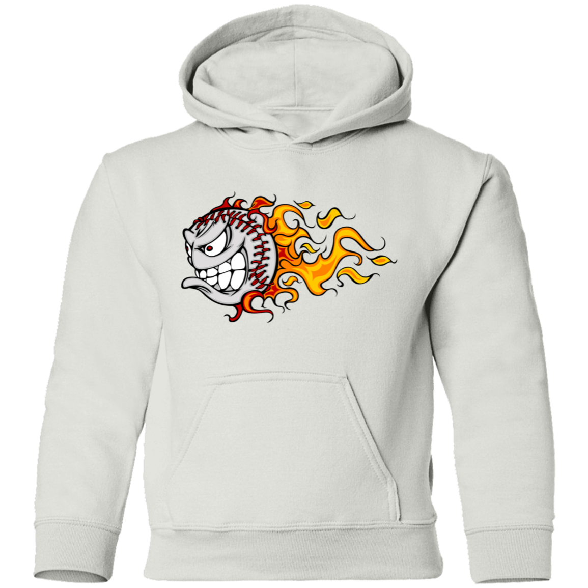 Baseball Fire Kids Hoodie