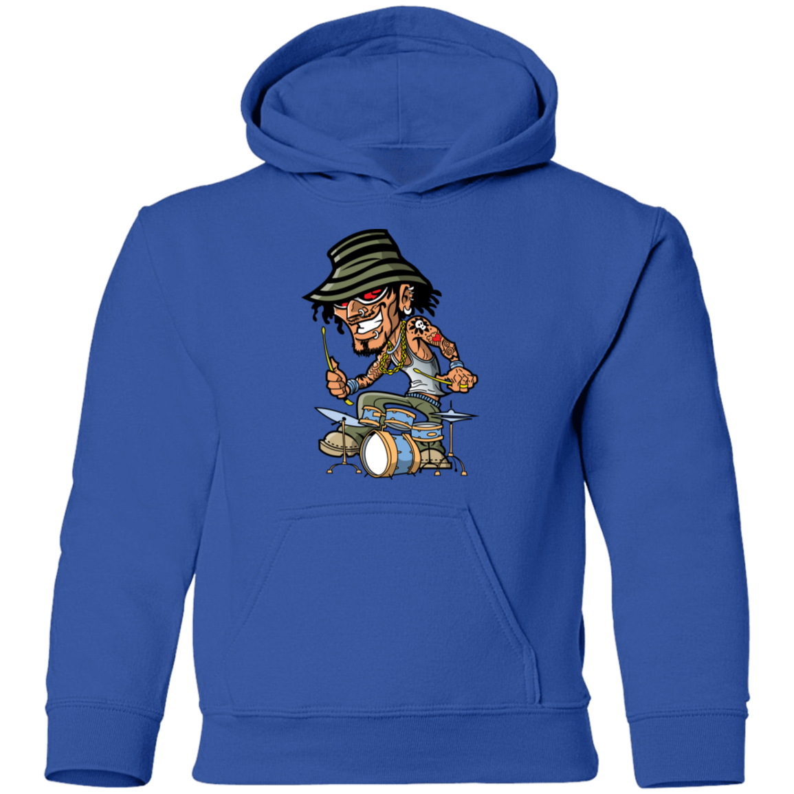 Drummer Cartoon Kids Hoodie
