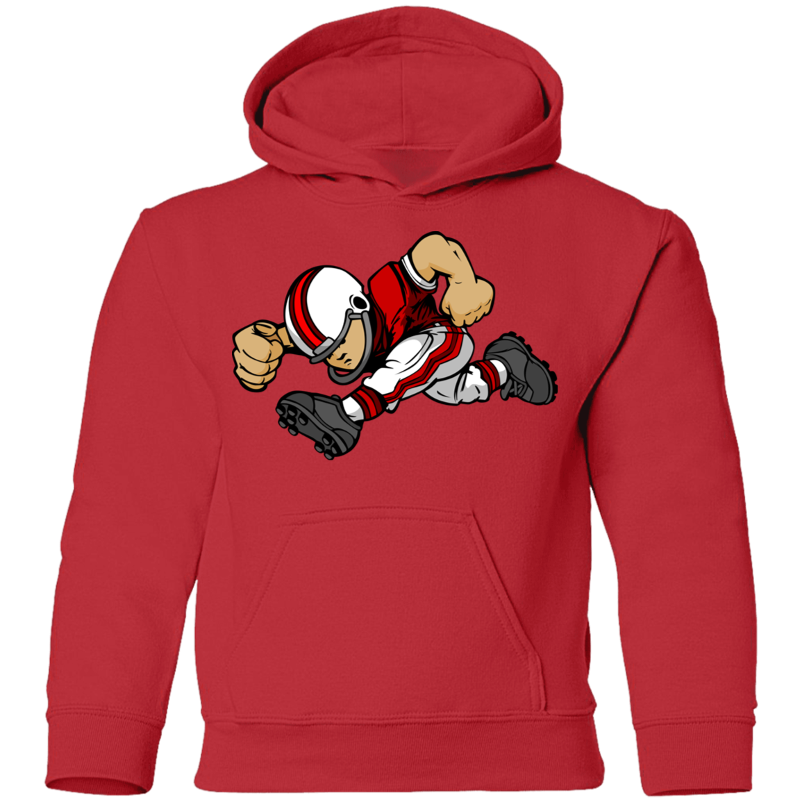 Football Player Cartoon Kids Hoodie