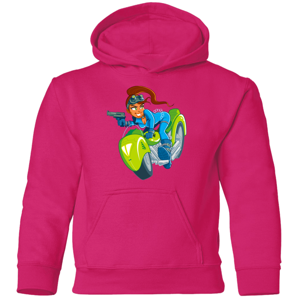 Motorcycle Girl Kids Hoodie
