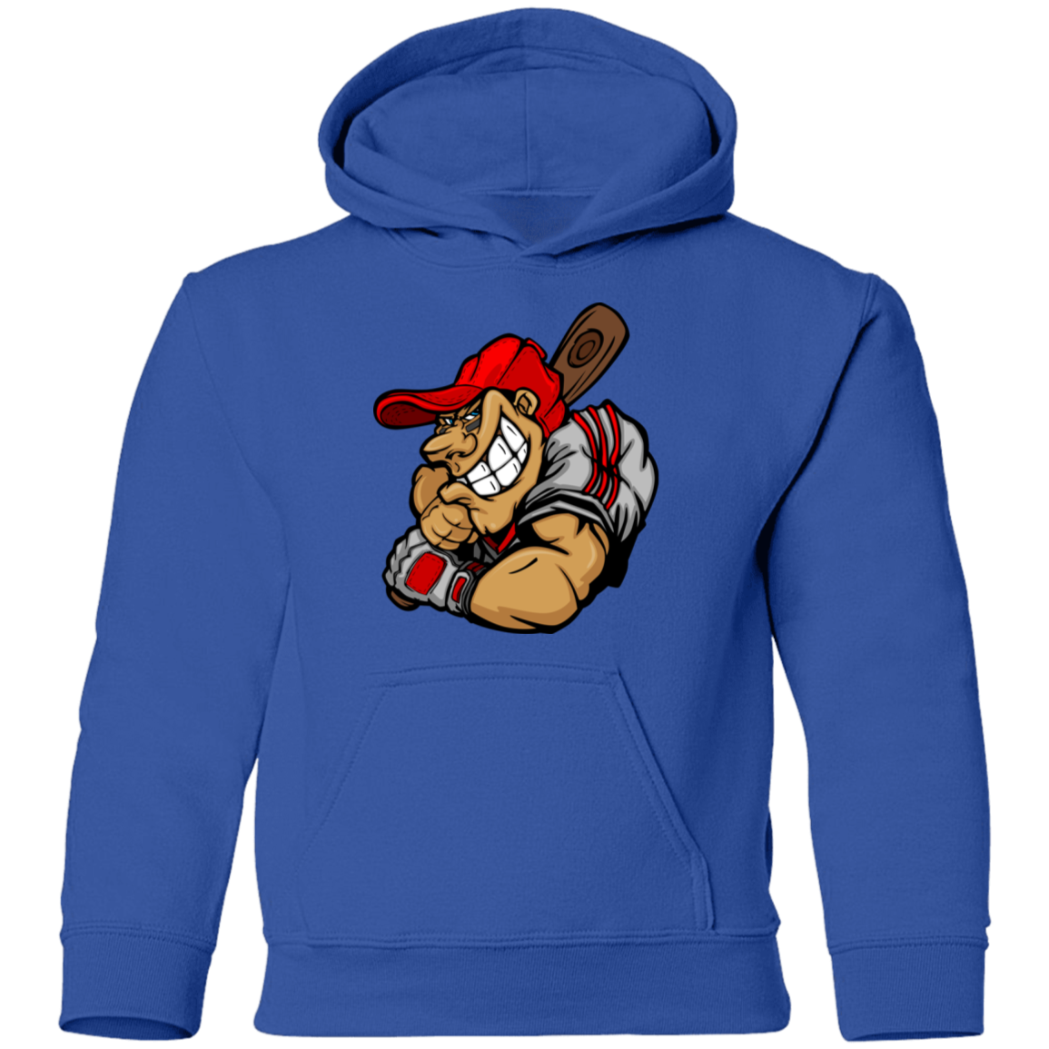 Baseball Player Cartoon Kids Hoodie