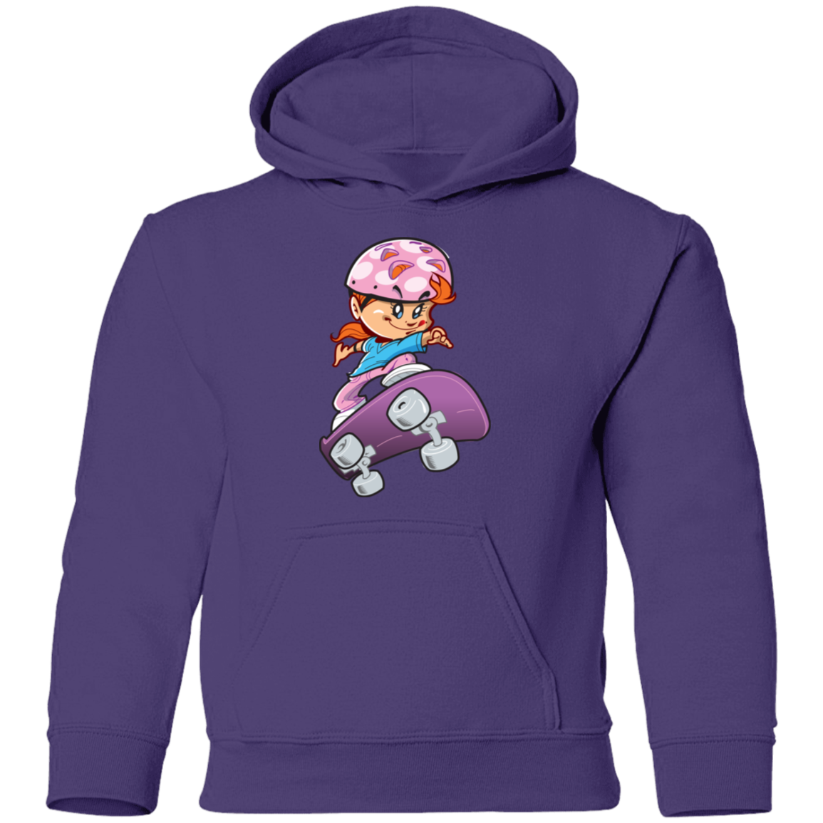 Skater Girl Cartoon Kids Hoodie