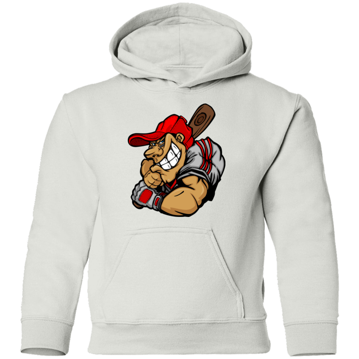 Baseball Player Cartoon Kids Hoodie