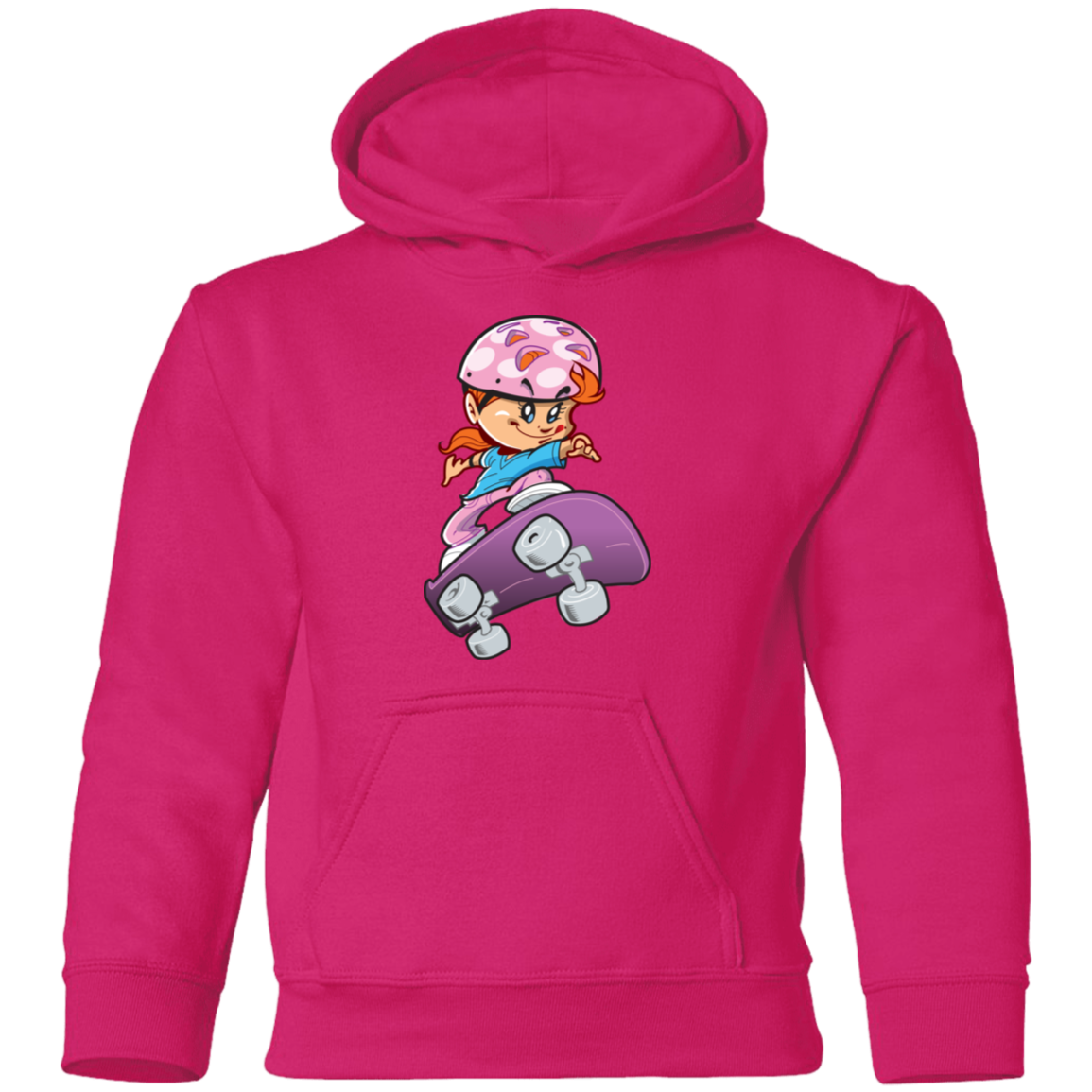 Skater Girl Cartoon Kids Hoodie
