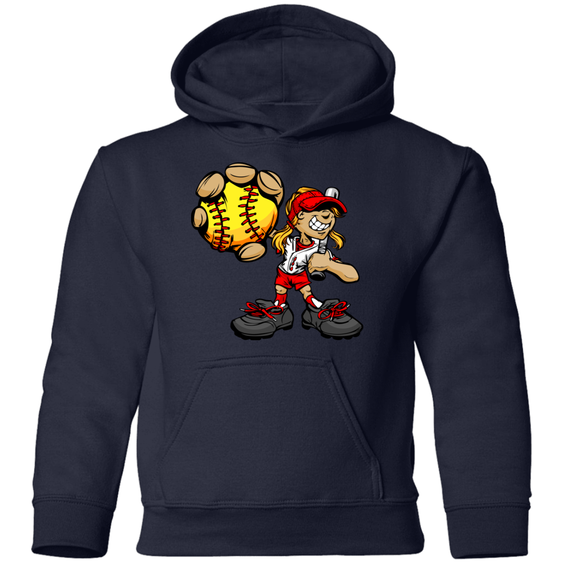 Softball Girl Kids Hoodie