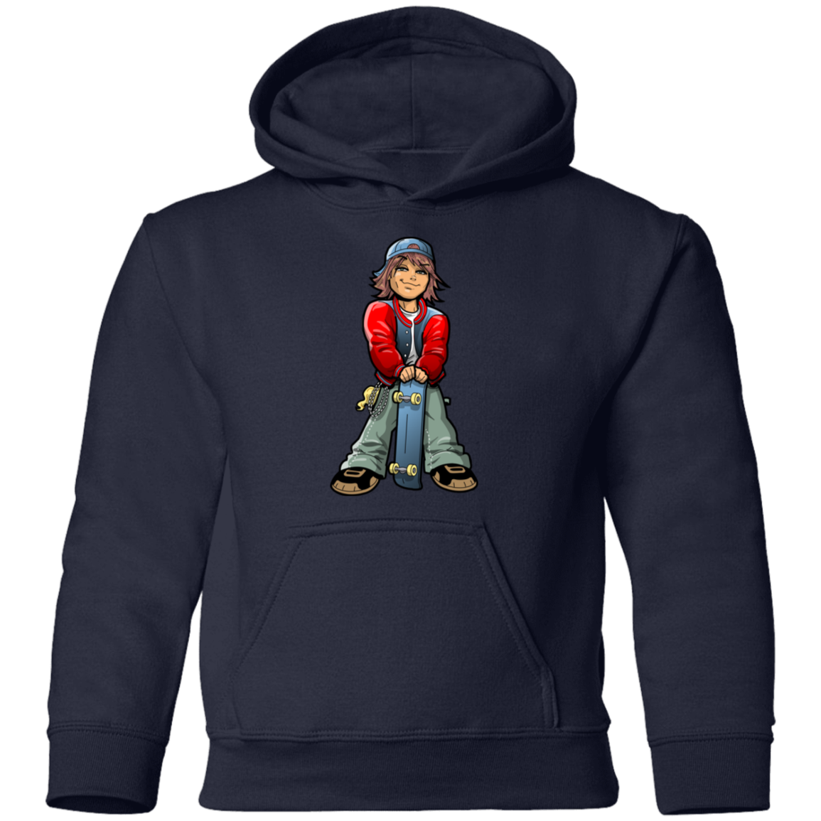 Skater Boy Cartoon Kids Hoodie