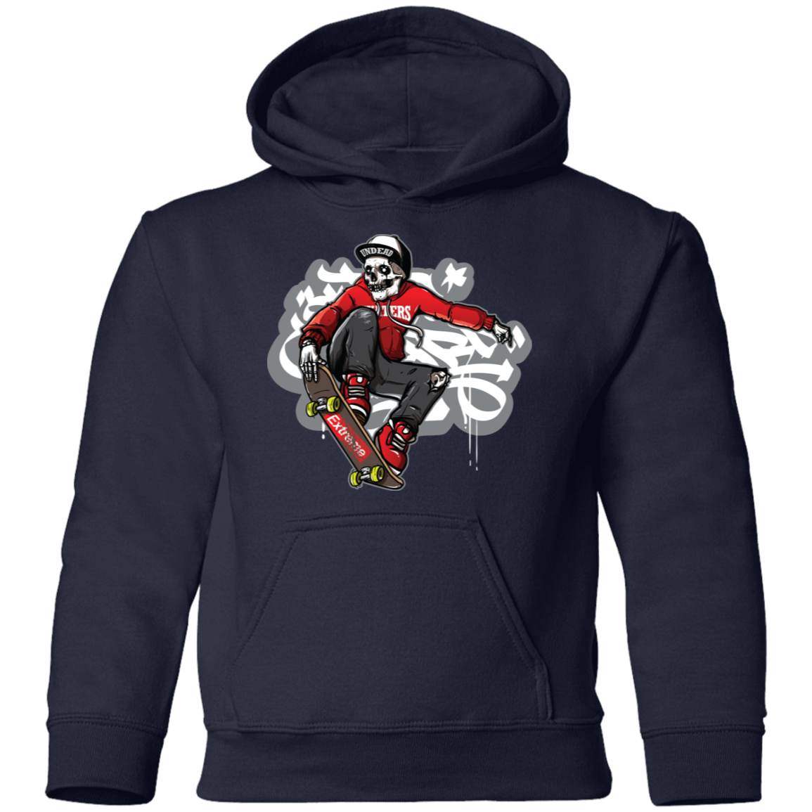 Skeleton Skater Kids Hoodie