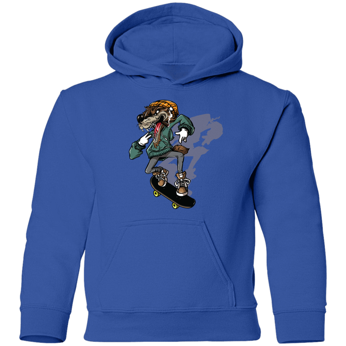 Skater Wolf Kids Hoodie