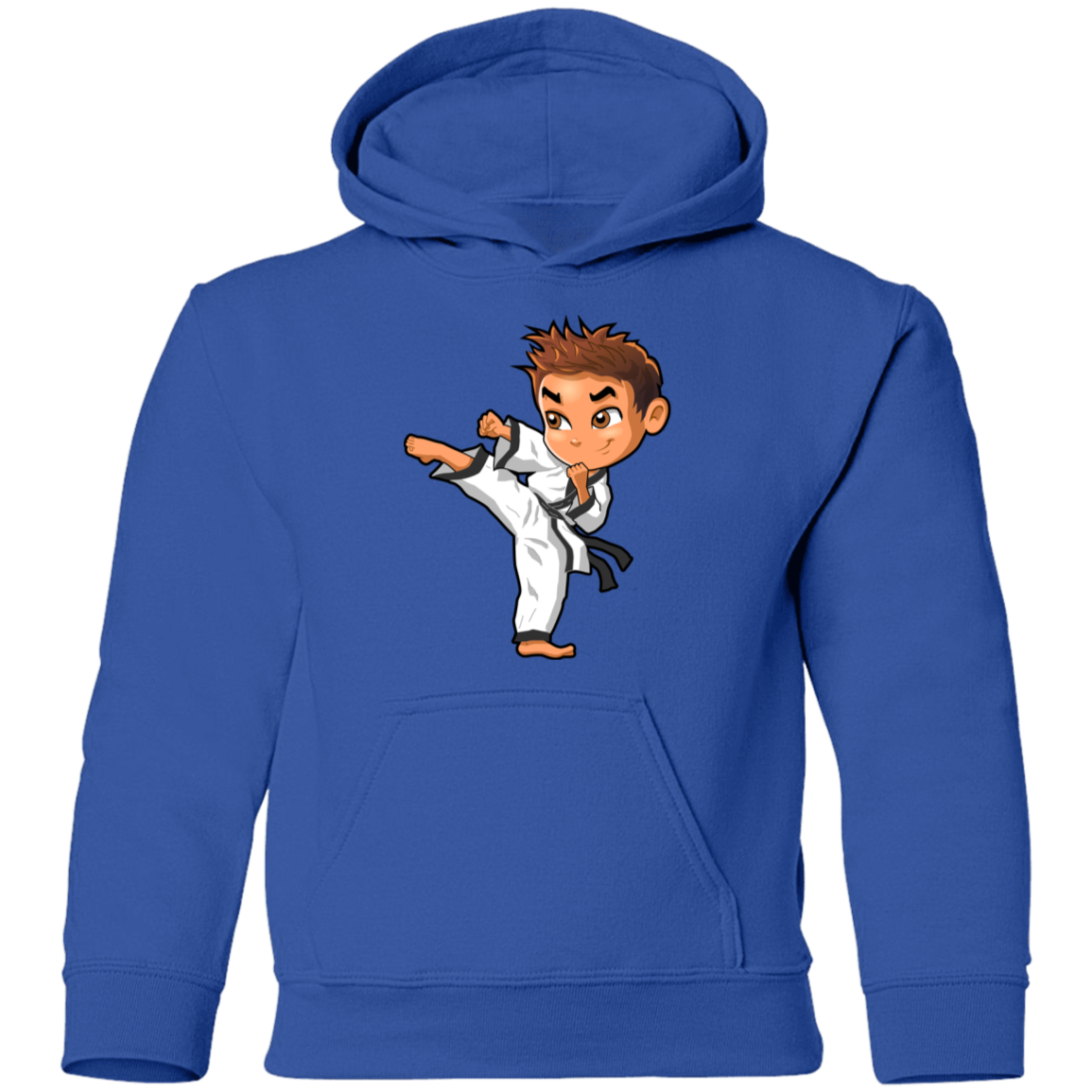 Karate Cartoon Boy Kids Hoodie