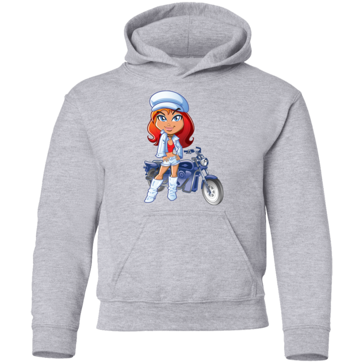 Motorcycle Girl Kids Hoodie