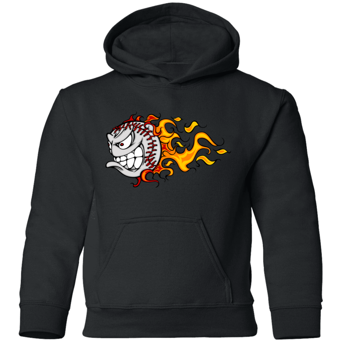 Baseball Fire Kids Hoodie