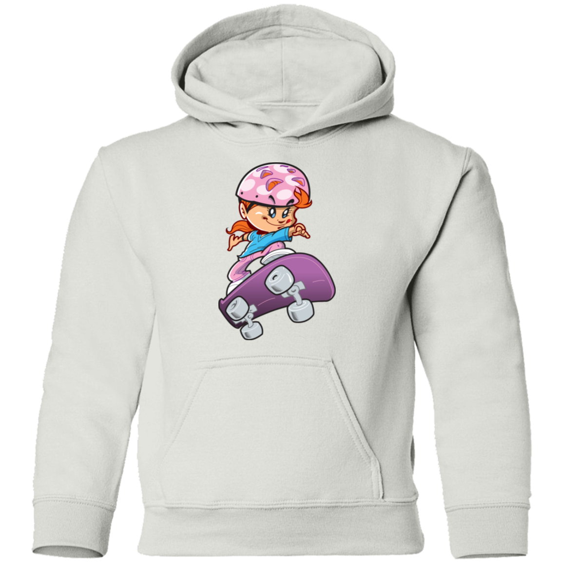 Skater Girl Cartoon Kids Hoodie