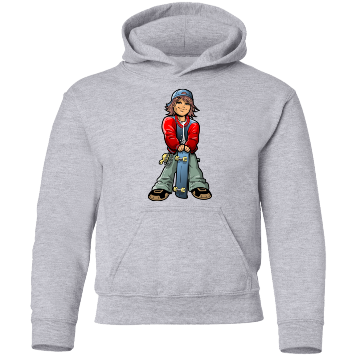 Skater Boy Cartoon Kids Hoodie