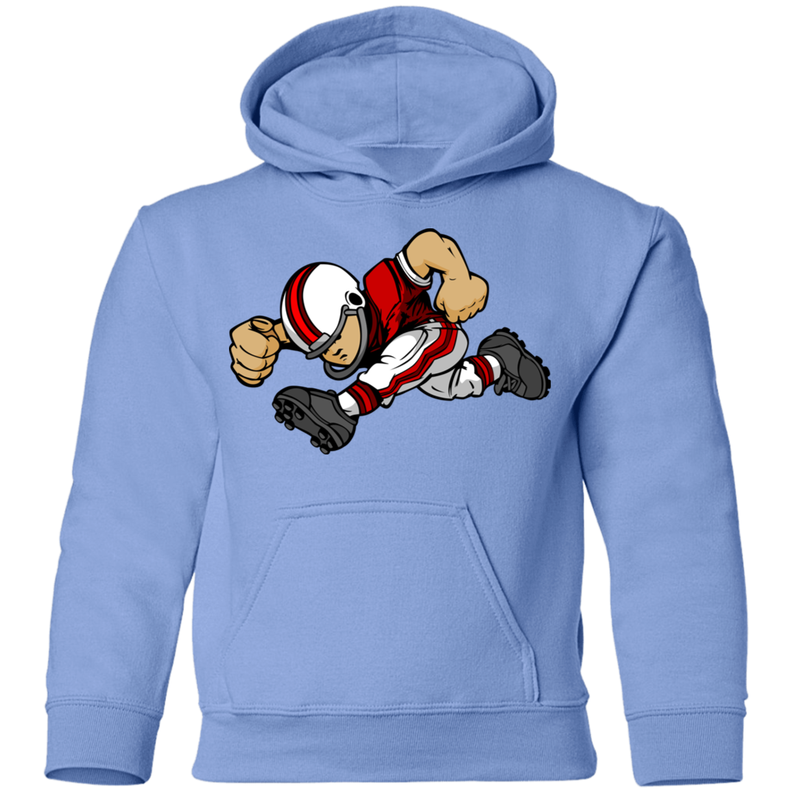 Football Player Cartoon Kids Hoodie