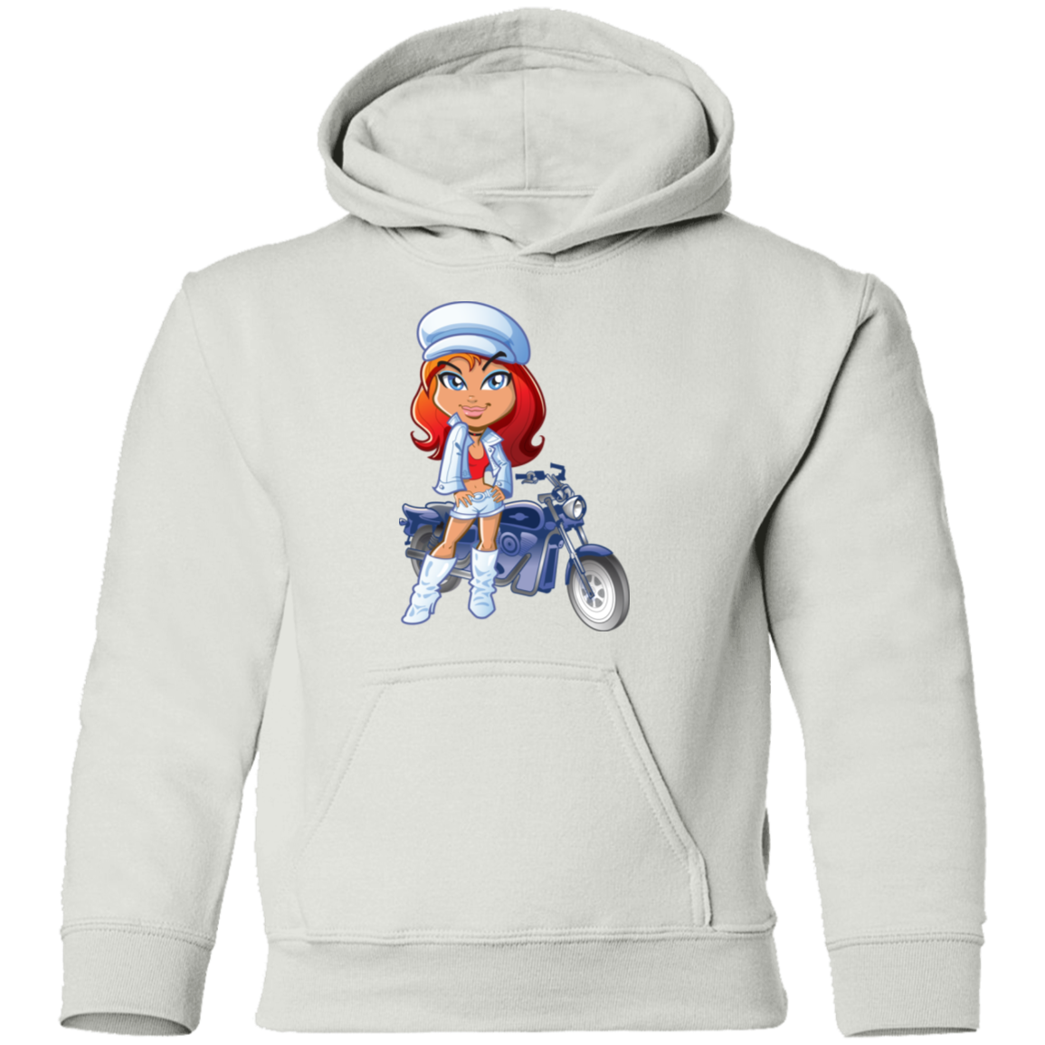Motorcycle Girl Kids Hoodie