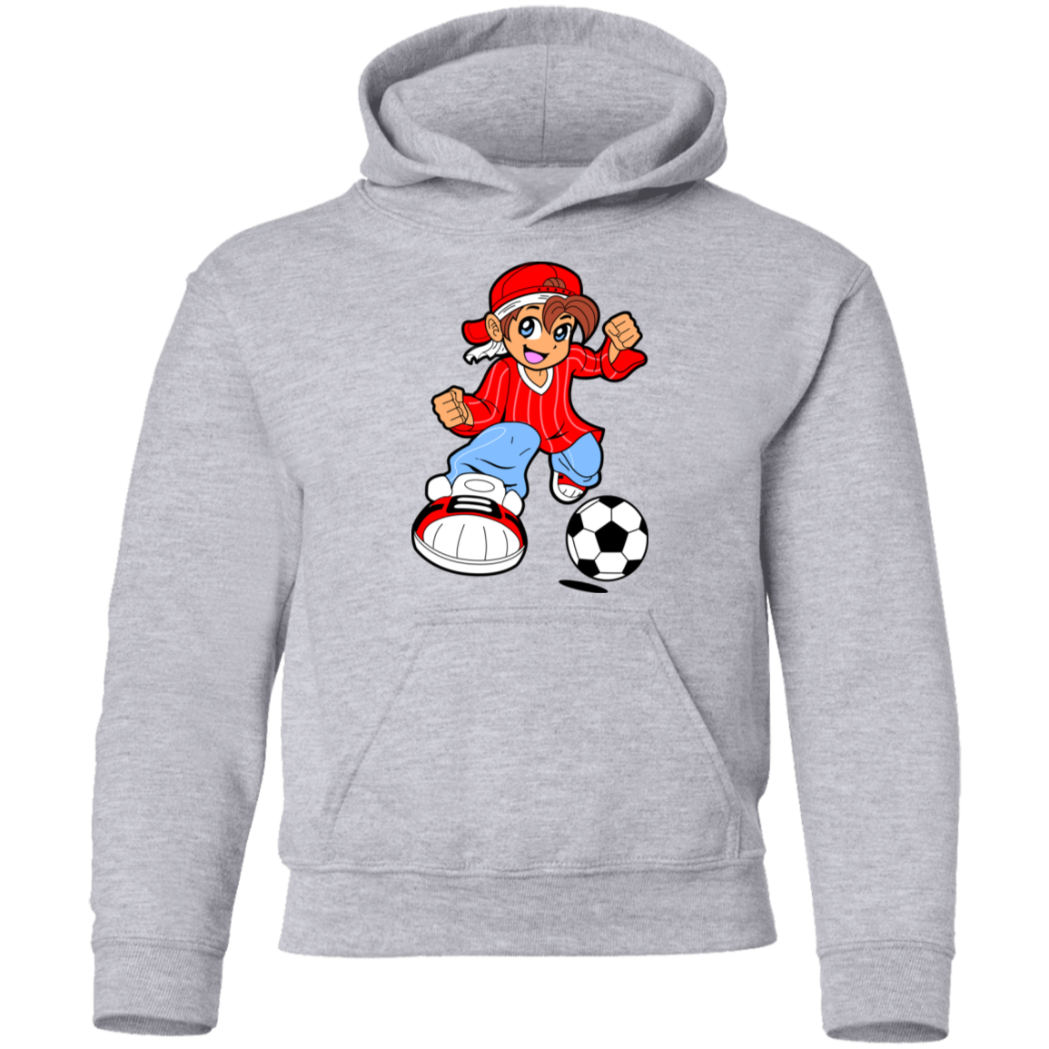 Soccer Boy Cartoon Kids Hoodie