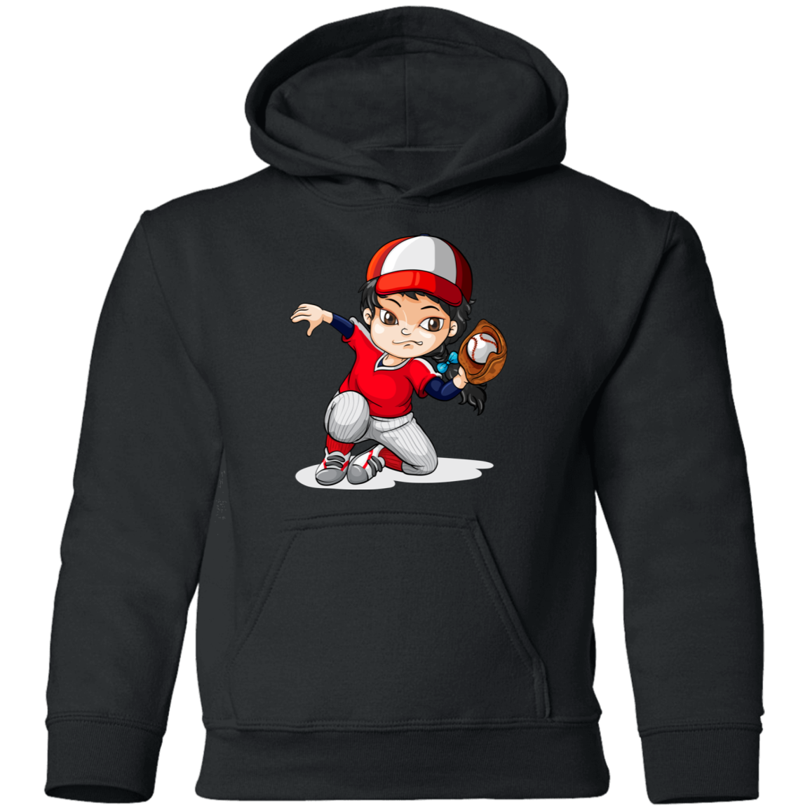 Baseball Cartoon Kids Hoodie