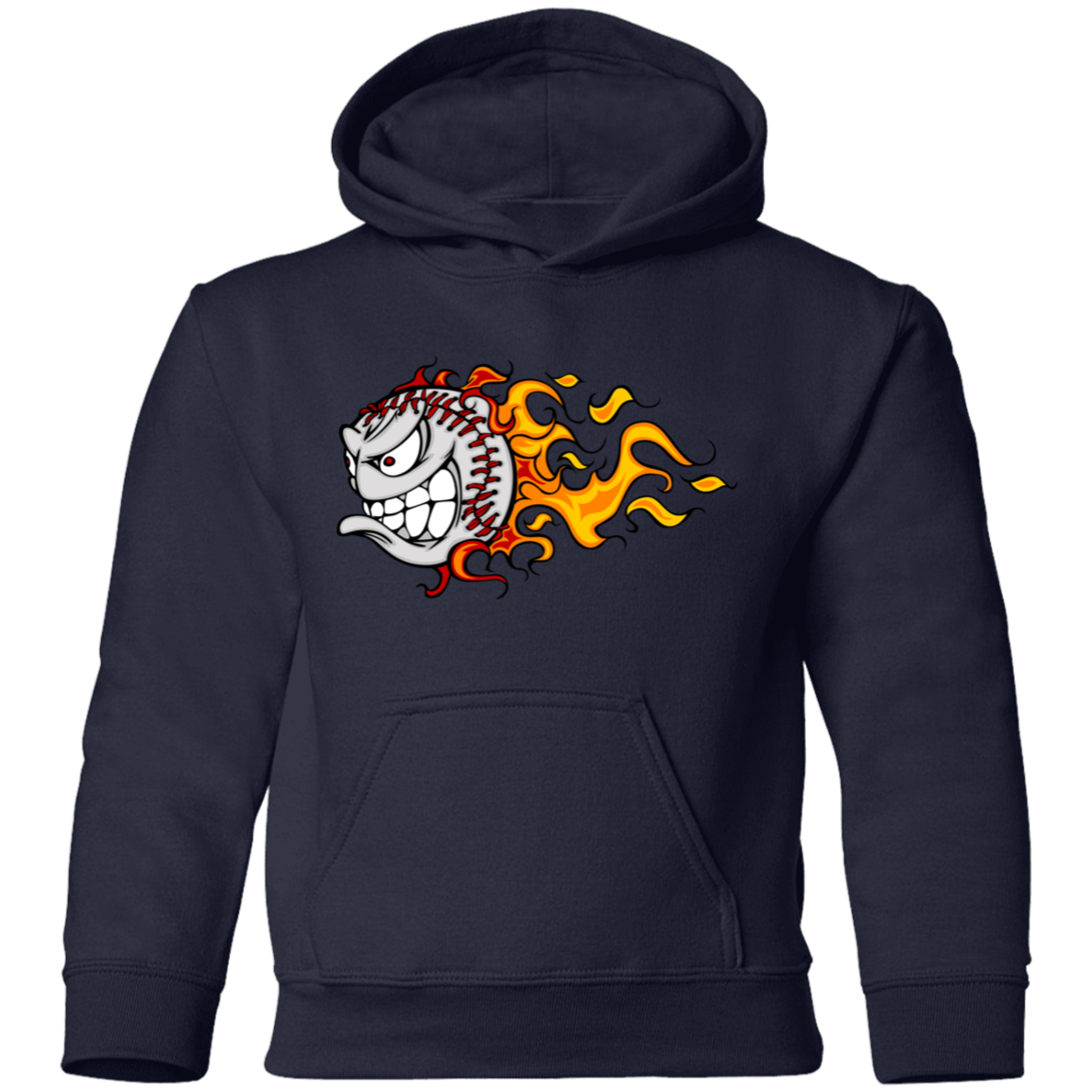 Baseball Fire Kids Hoodie
