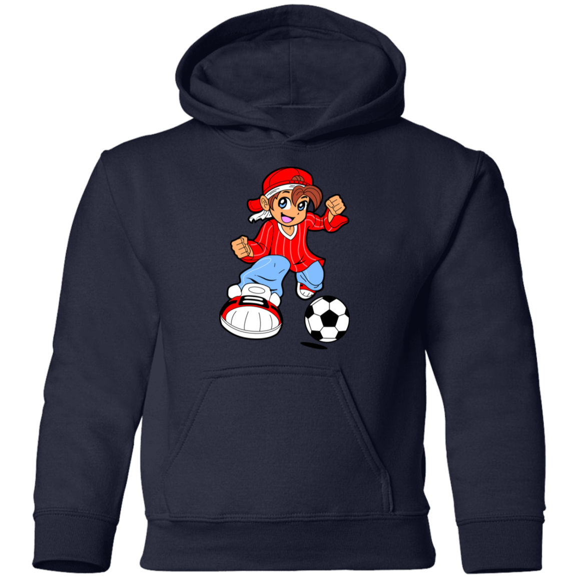 Soccer Boy Cartoon Kids Hoodie