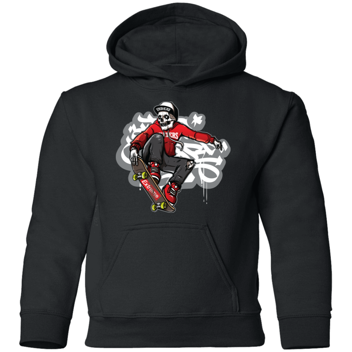 Skeleton Skater Kids Hoodie