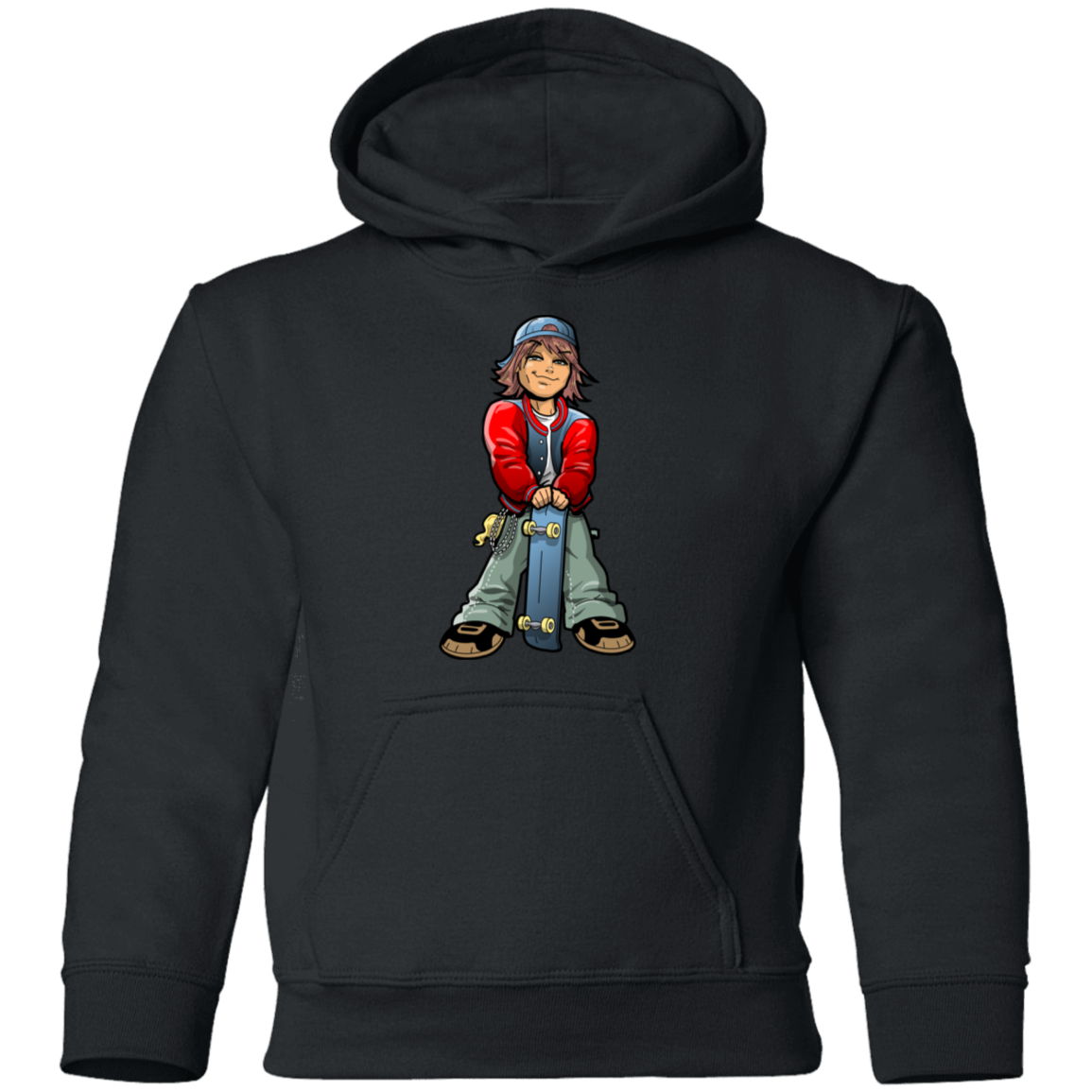Skater Boy Cartoon Kids Hoodie