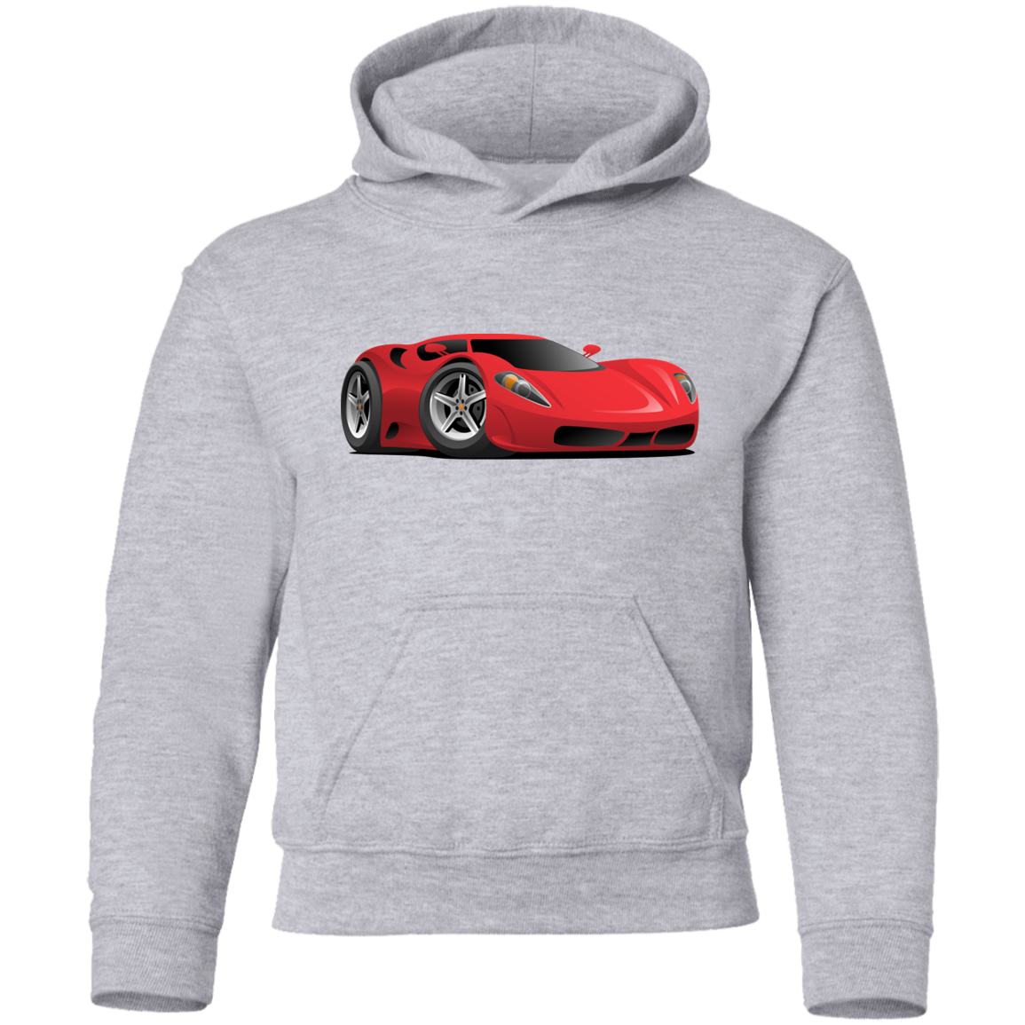 Red Sports Car Kids Hoodie