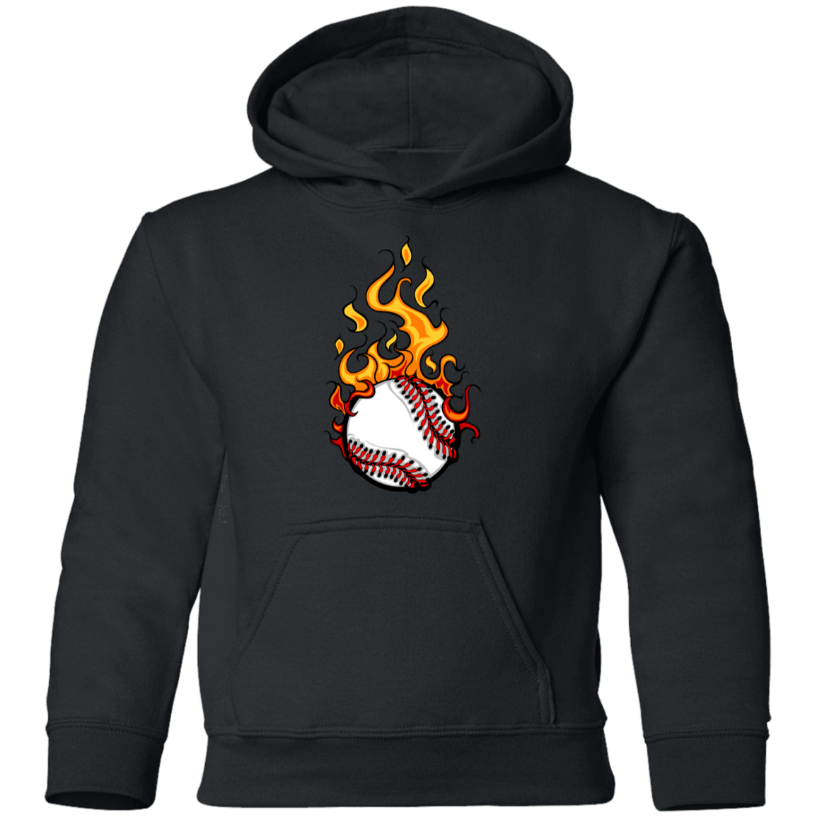 Fire Baseball Kids Hoodie