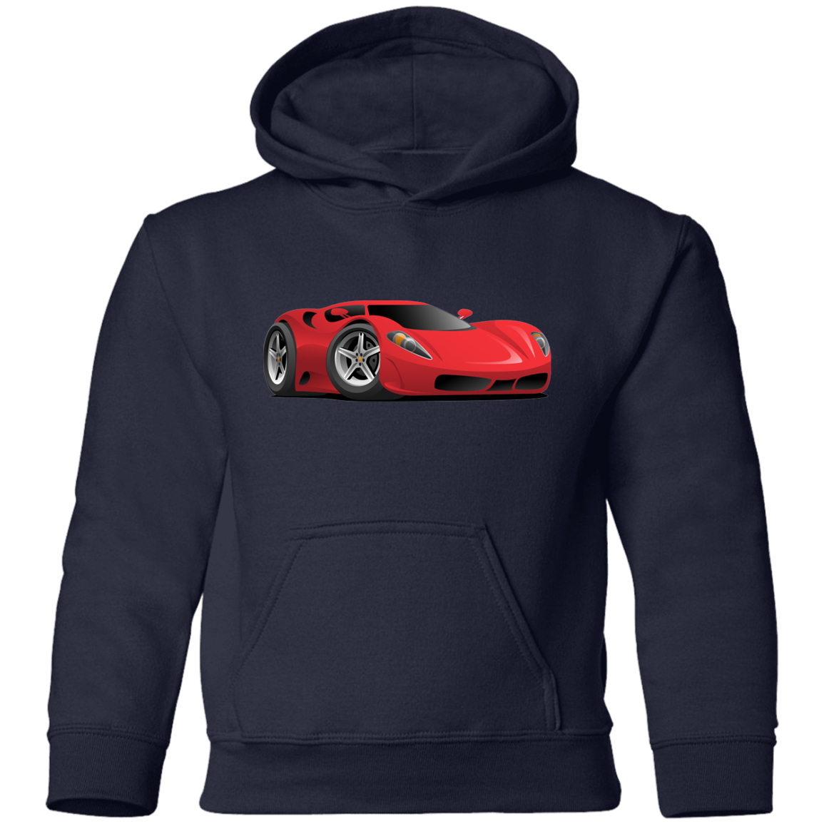 Red Sports Car Kids Hoodie