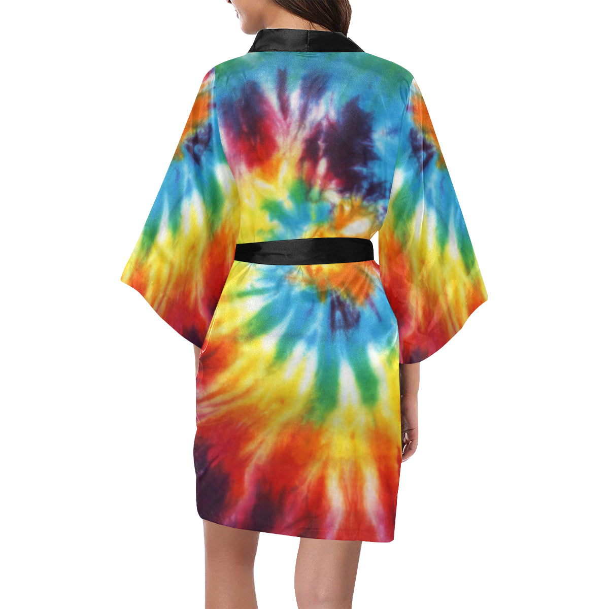 Colorful Tie Dye Abstract Art Kimono Robe