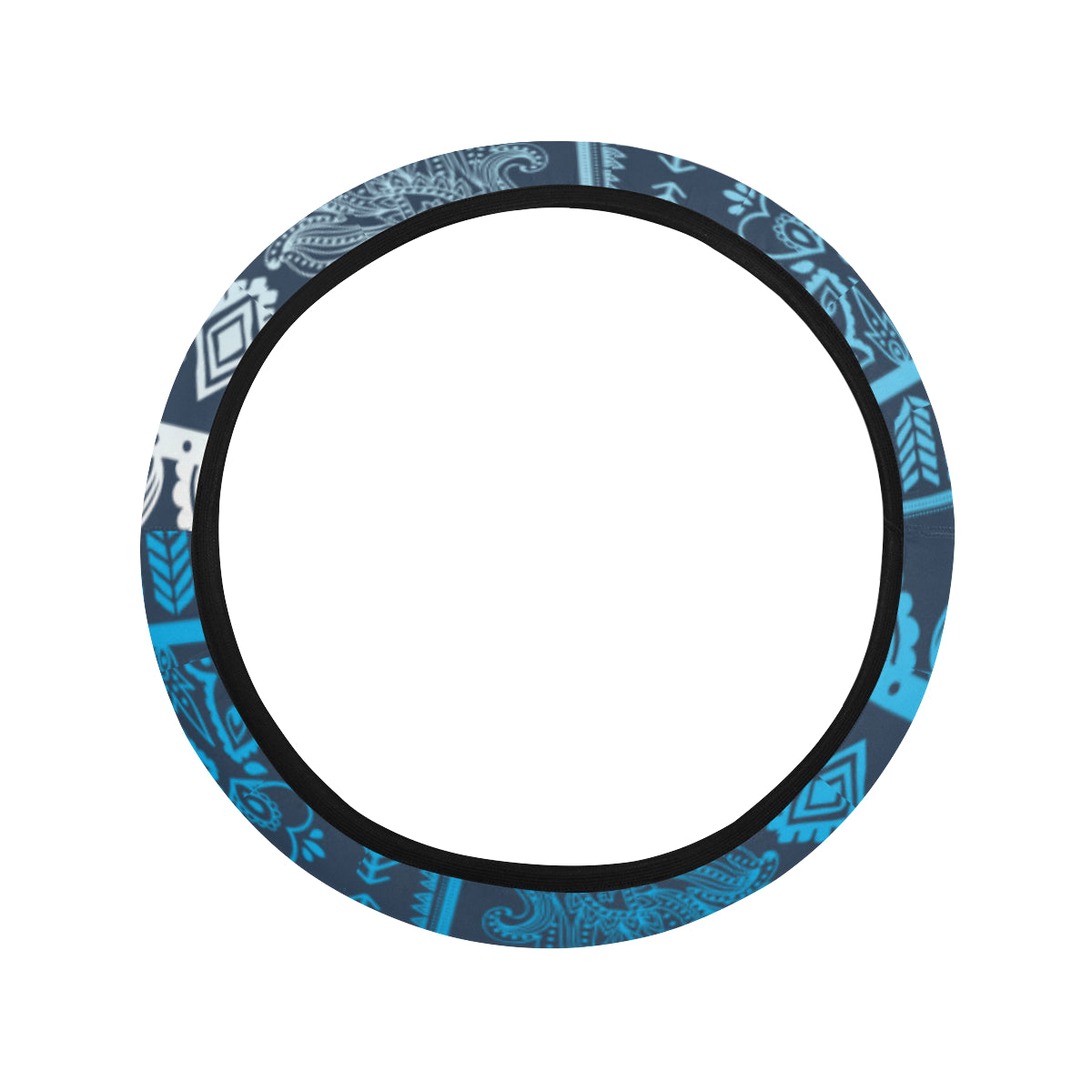 Blue Boho Chic Bohemian Steering Wheel Cover
