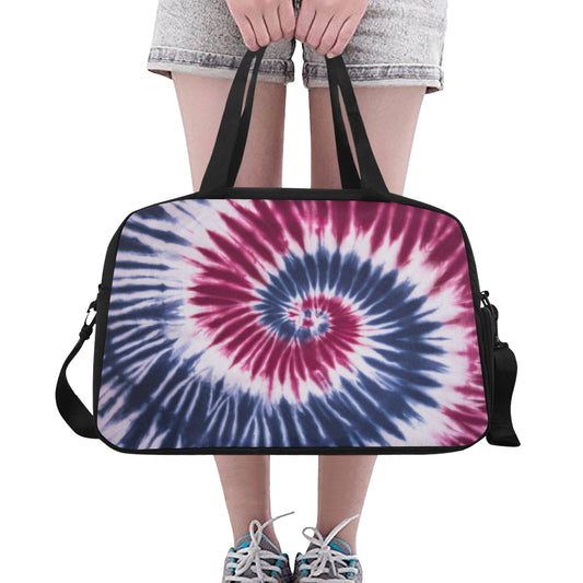Red, White & Blue Tie Dye Fitness Bag Fitness