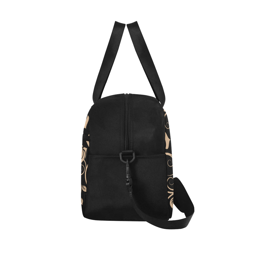 Tan Roses Decor Fitness Bag Fitness