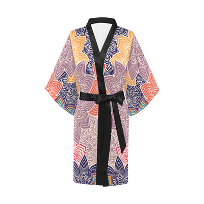 Colorful Floral Mandalas Kimono Robe